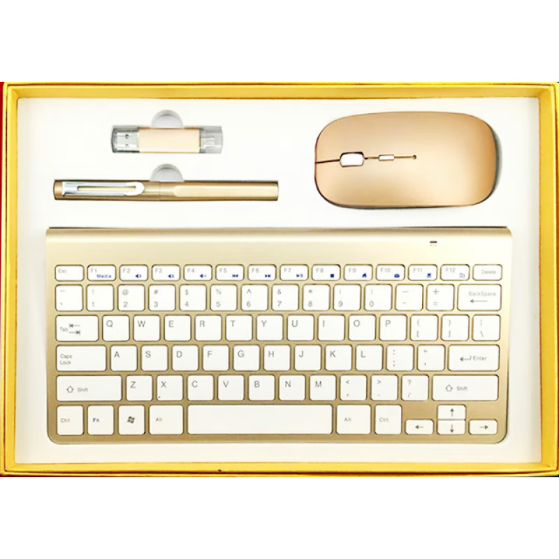 格雷丁(GELEIDING)同款商务实用办公礼无线键盘鼠标套装公司企业活动会议礼同款 银色键盘两件套